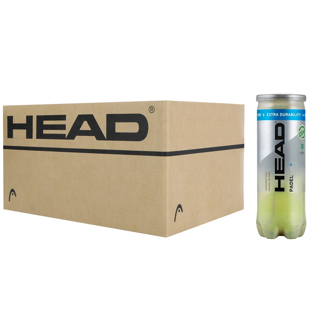 Carton de 24 Tubes de 3 Balles de Padel Head Pro +