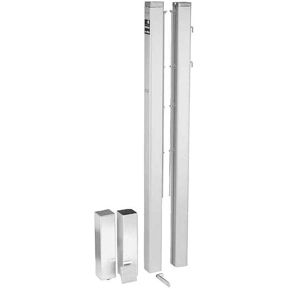 Paire de Poteaux Alu Tube Carre 80Mm avec Fourreaux