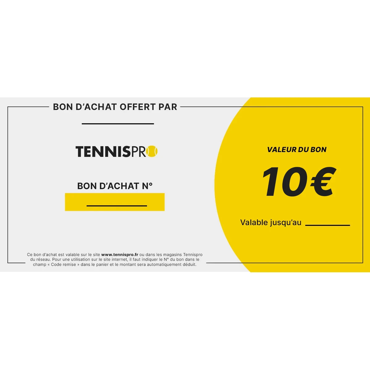 Bon d'Achat Tennispro 10€
