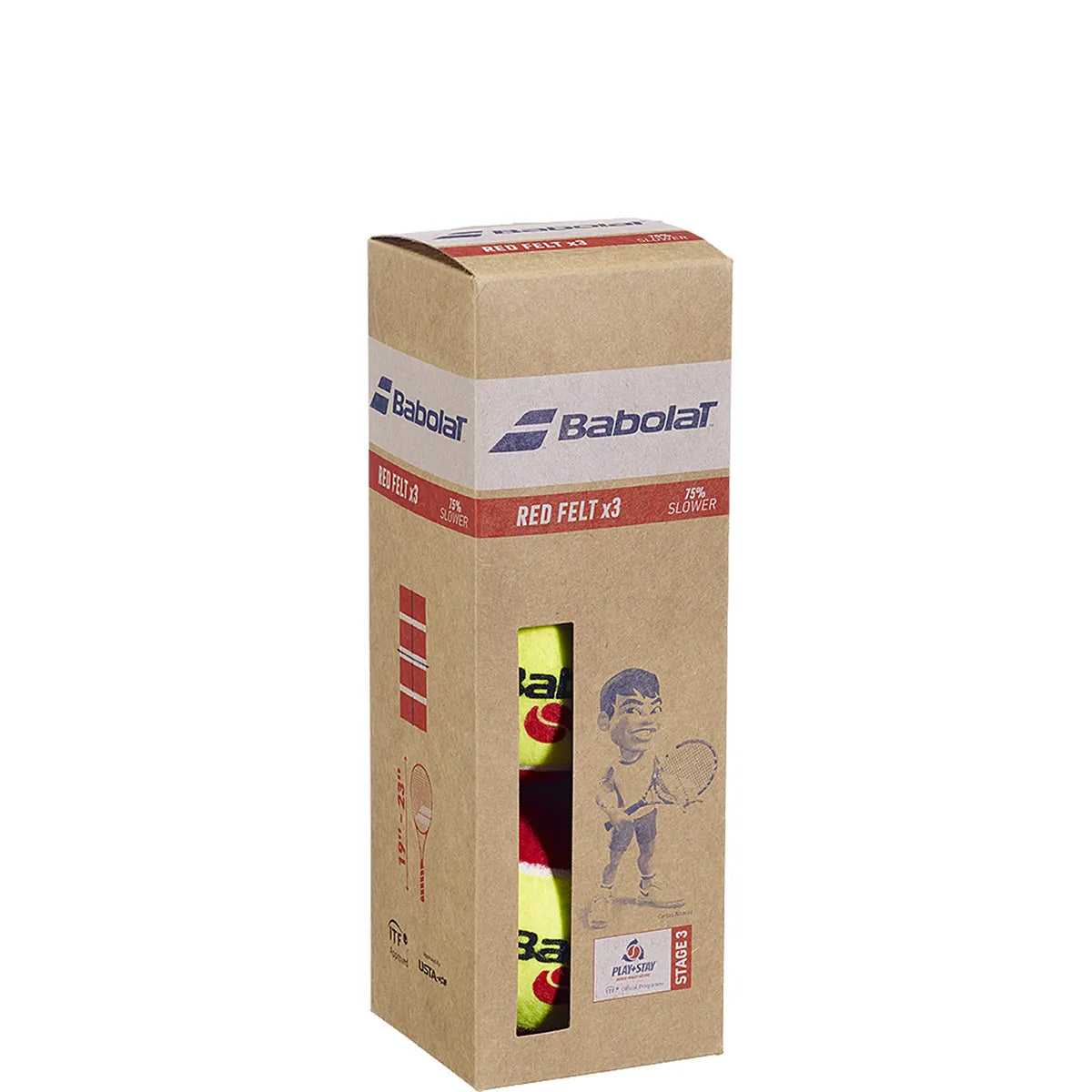 Tube de 3 Balles Babolat Red Felt