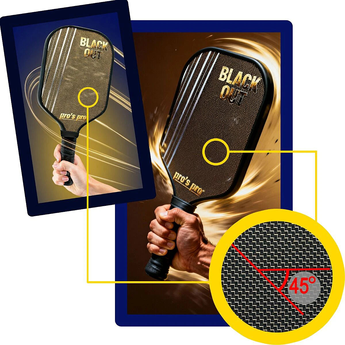Raquette de Pickleball Pro'S Pro Blackout