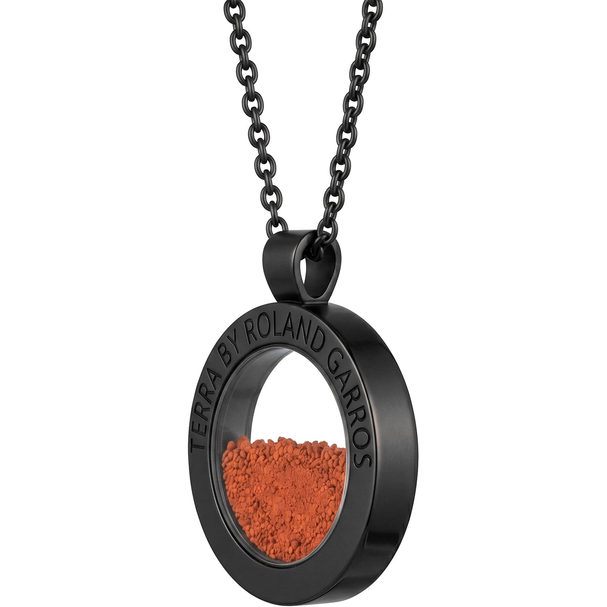 Collier et Medaille Terra Access Acier Noir Mat sans Pierre Grand Modele