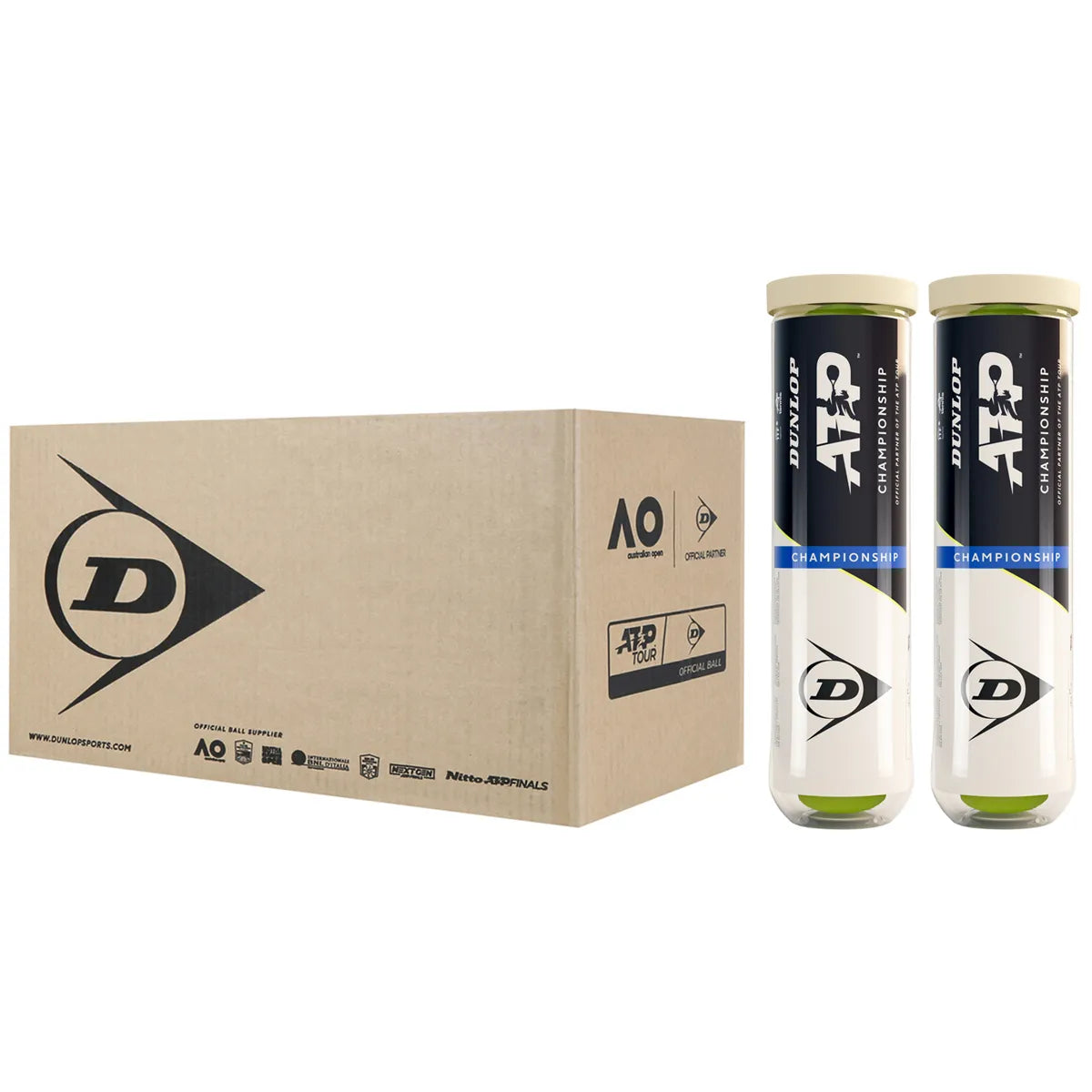 Carton de 9 Bipacks de 4 Balles Dunlop Atp Championship