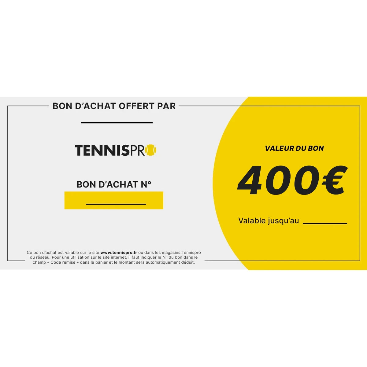 Bon d'Achat Tennispro 400€