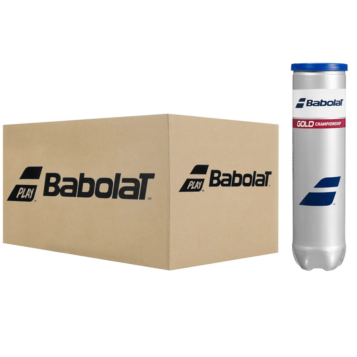 Carton de 18 Tubes de 4 Balles Babolat Gold Championship