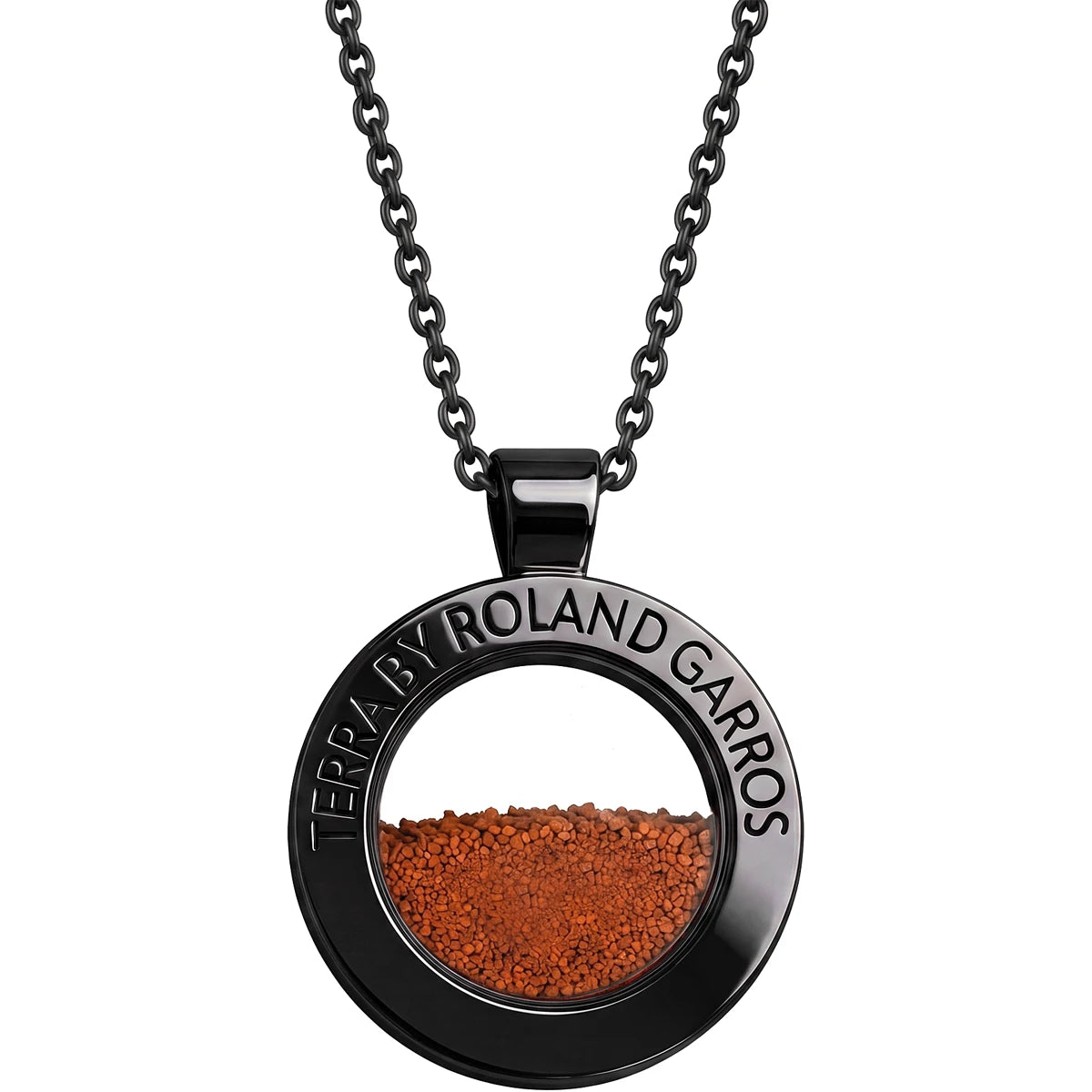 COLLIER ET MEDAILLE TERRA ACCESS ACIER NOIR BRILLANT SANS PIERRE PETIT MODELE