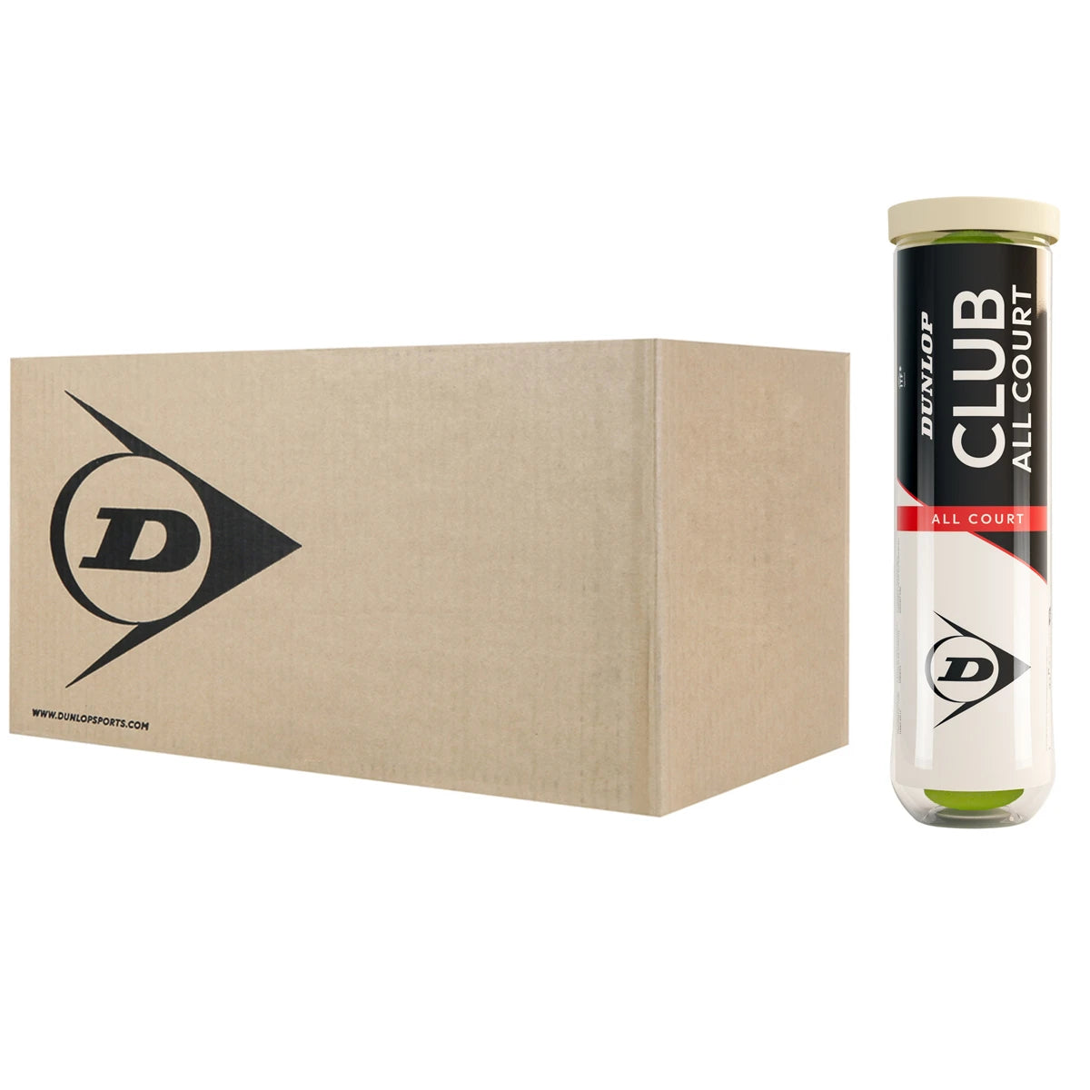Carton de 18 Tubes de 4 Balles Dunlop Club All Court