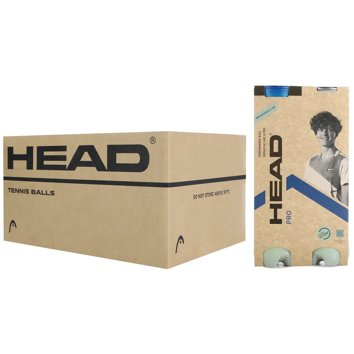 Carton de 18 Bipacks de 4 Balles Head Pro