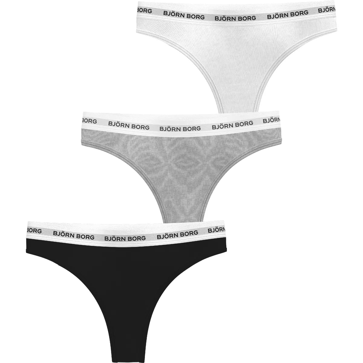 Pack 3 Culottes Bjorn Borg Femme Logo Thong