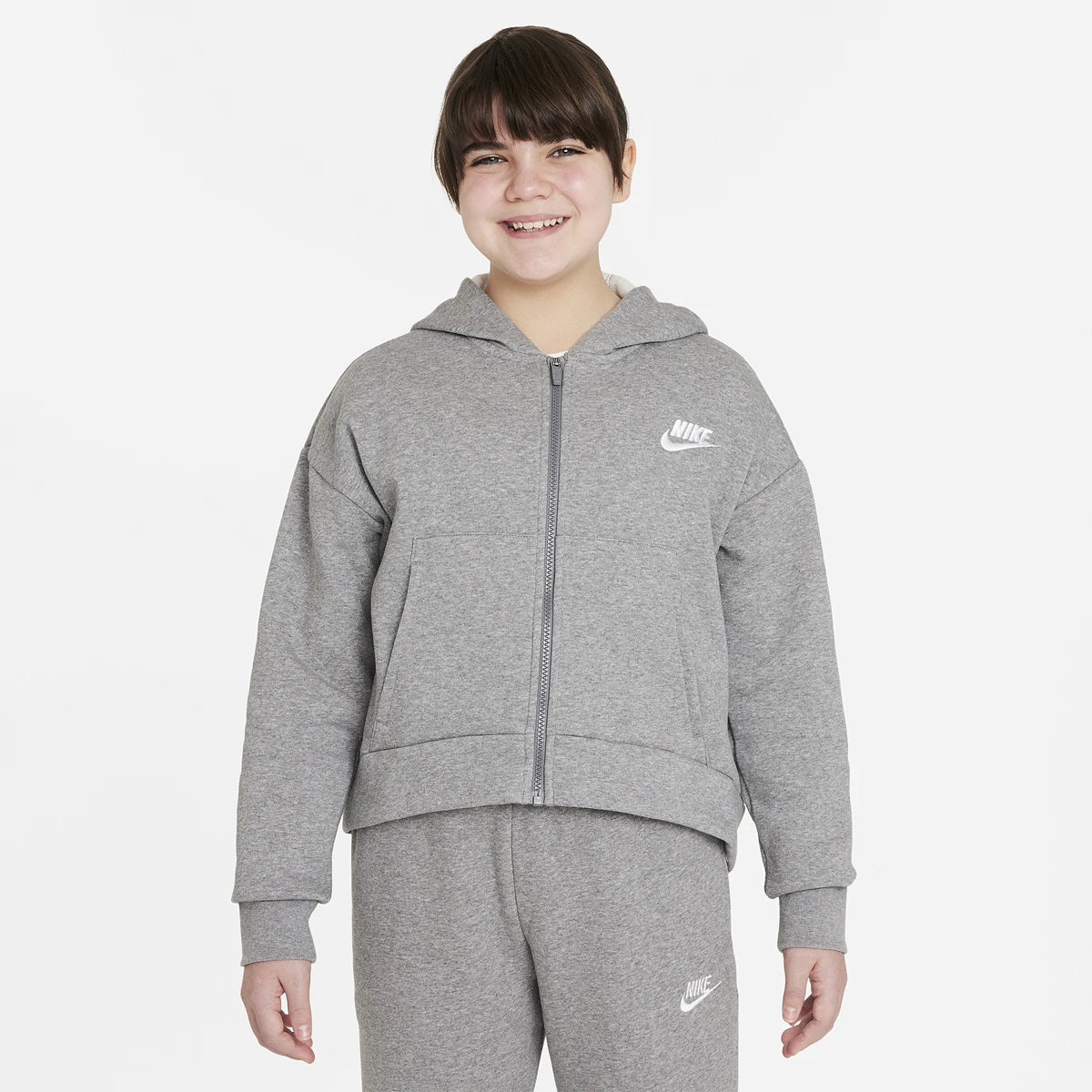 Sweat Nike Junior Fille Sportswear Club Fleece Full Zip A Capuche