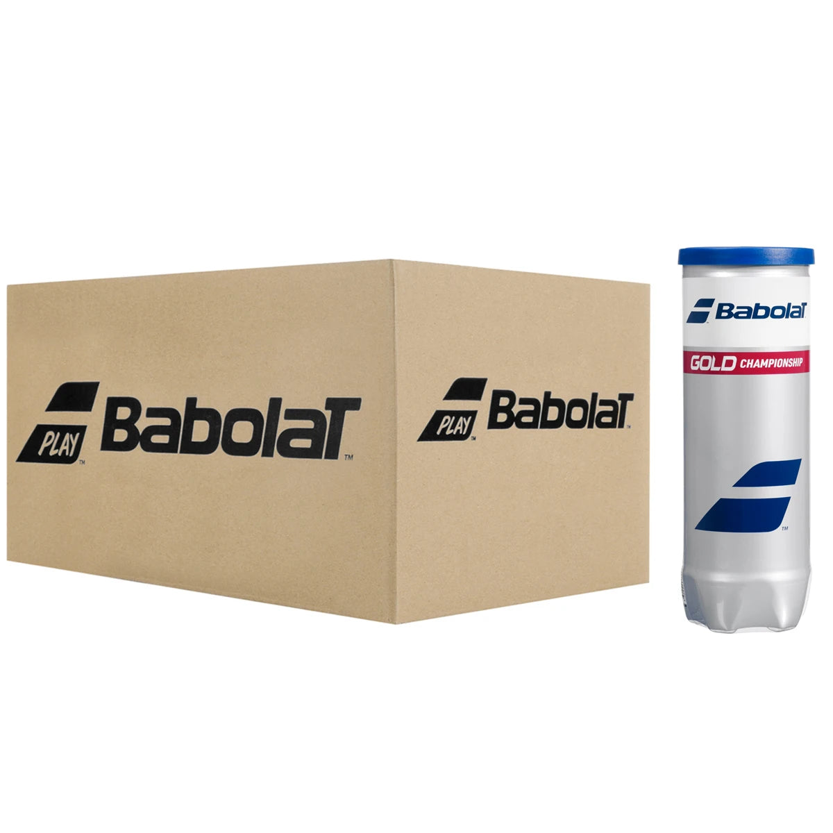 Carton de 24 Tubes de 3 Balles Babolat Gold Championship