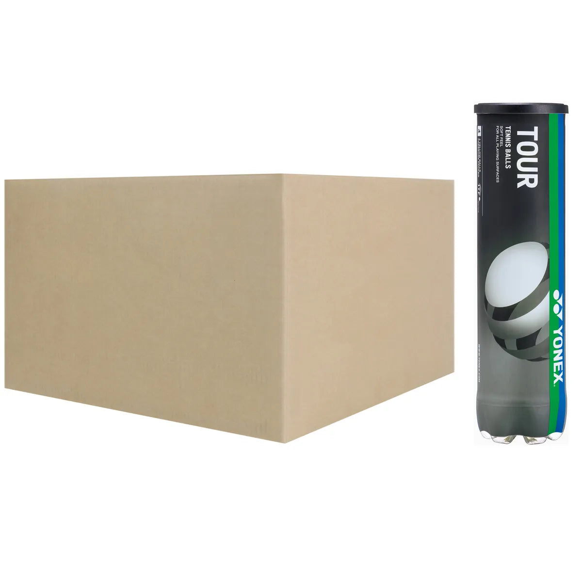 Carton de 18 Tubes de 4 Balles Yonex Tournament