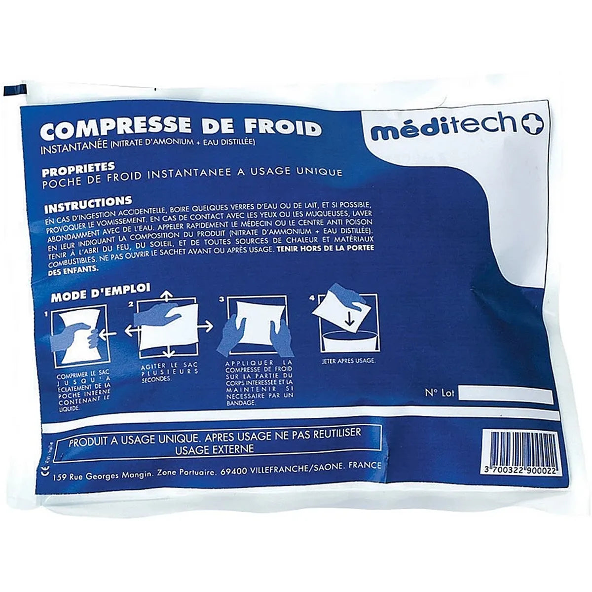 Lot de 12 Compresses Froid A Usage Unique