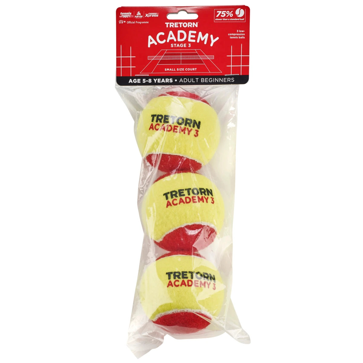 Pack de 3 Balles Tretorn Academy Red