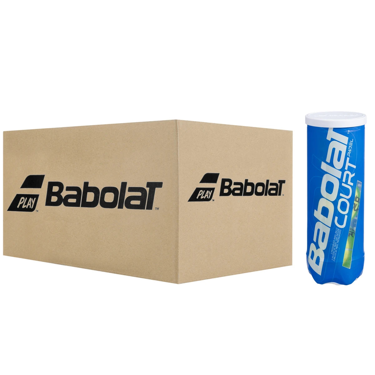 Carton de 24 Tubes de 3 Balles de Padel Babolat Court