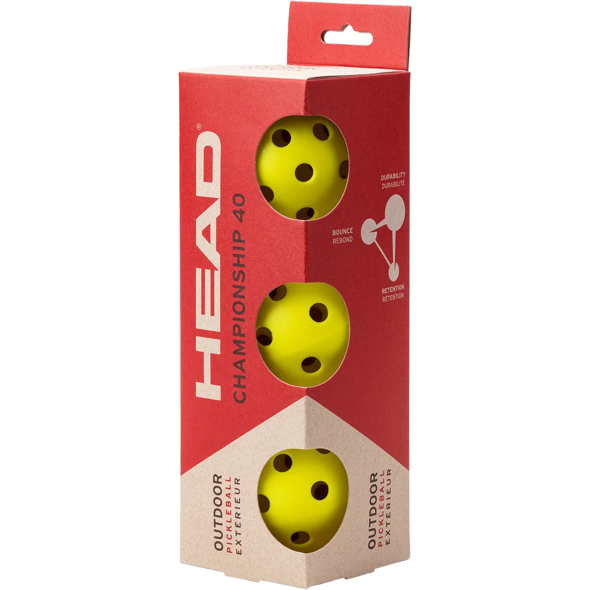 Pack de 3 Balles de Pickleball Head Championship 40