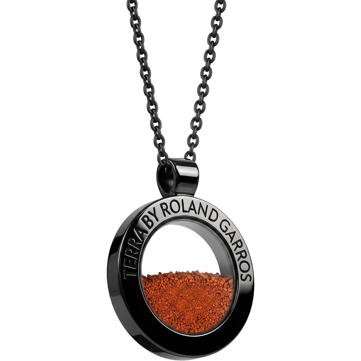 COLLIER ET MEDAILLE TERRA ACCESS ACIER NOIR BRILLANT SANS PIERRE PETIT MODELE
