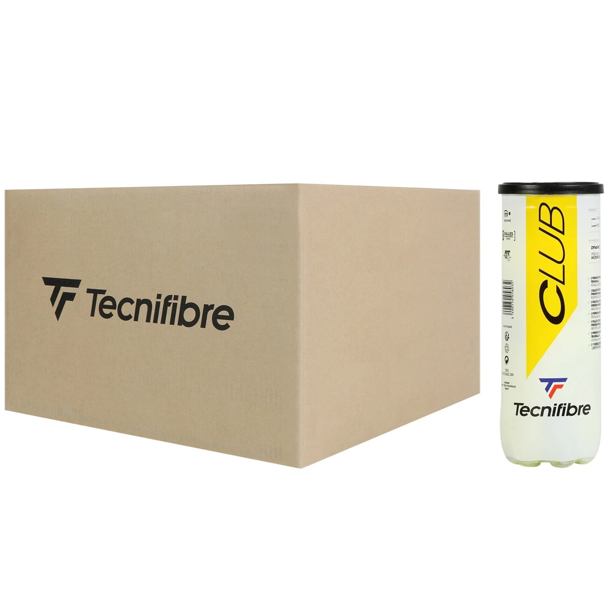 Carton de 36 Tubes de 3 Balles Tecnifibre Club