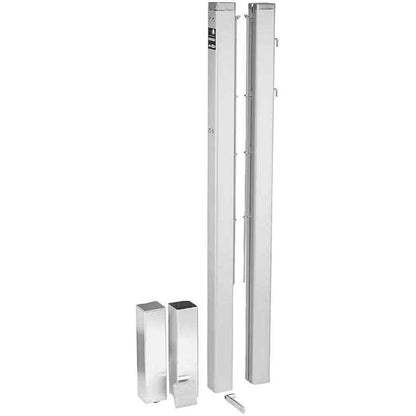 Paire de Poteaux Alu Tube Carre 80Mm avec Fourreaux