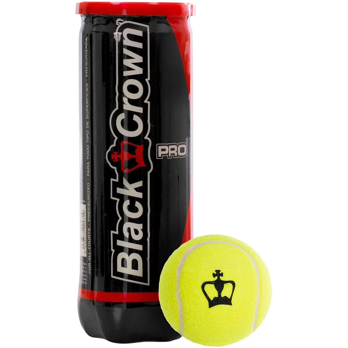 Tube de 3 Balles de Padel Black Crown Pro