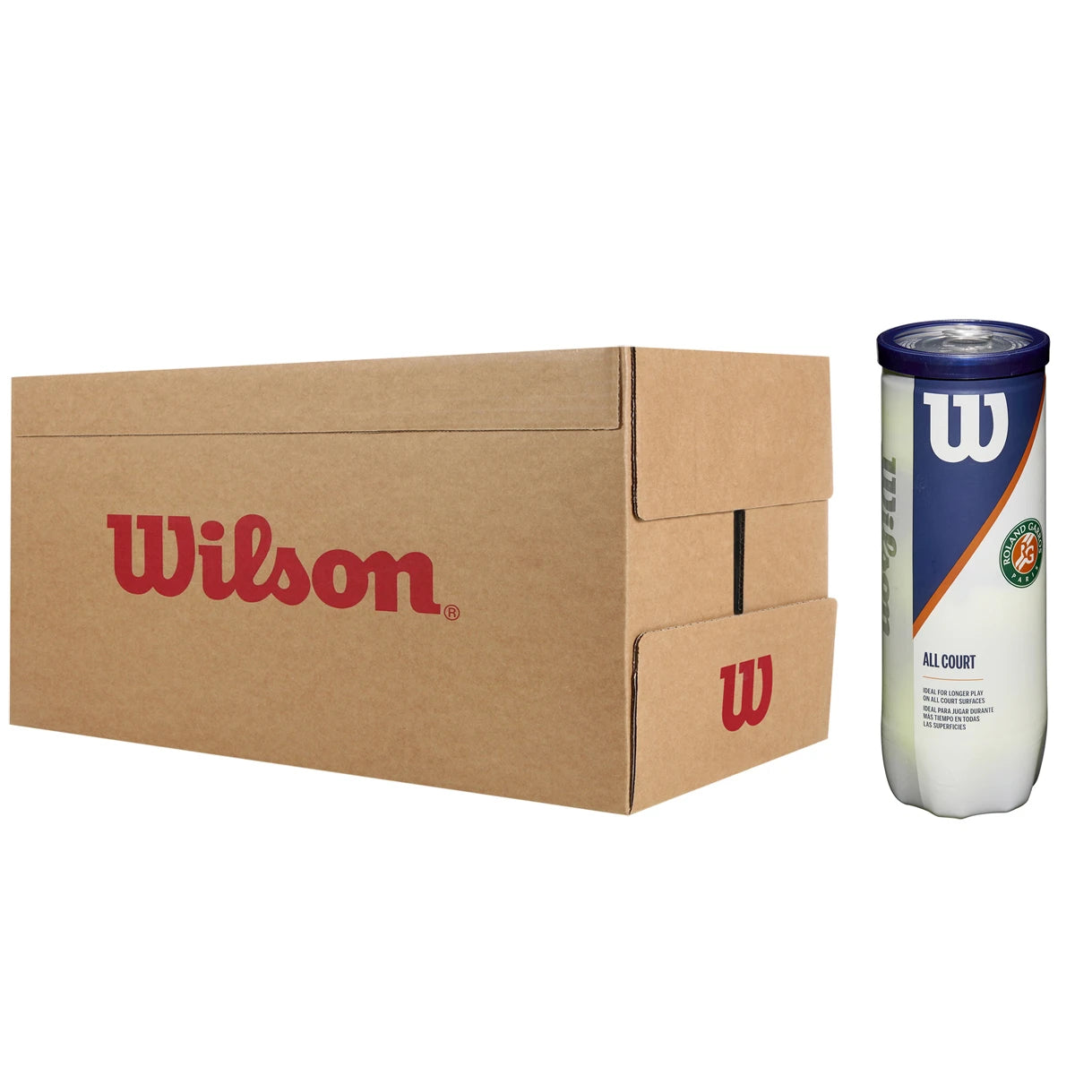 Carton de 24 Tubes de 3 Balles Wilson Roland Garros All Court