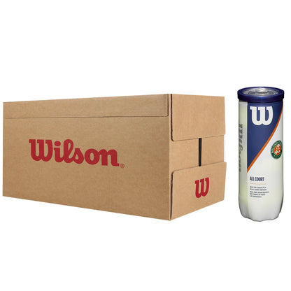 Carton de 24 Tubes de 3 Balles Wilson Roland Garros All Court