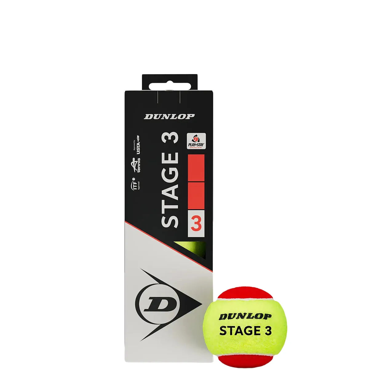 Sachet de 3 Balles Dunlop Mini Tennis Stage 3