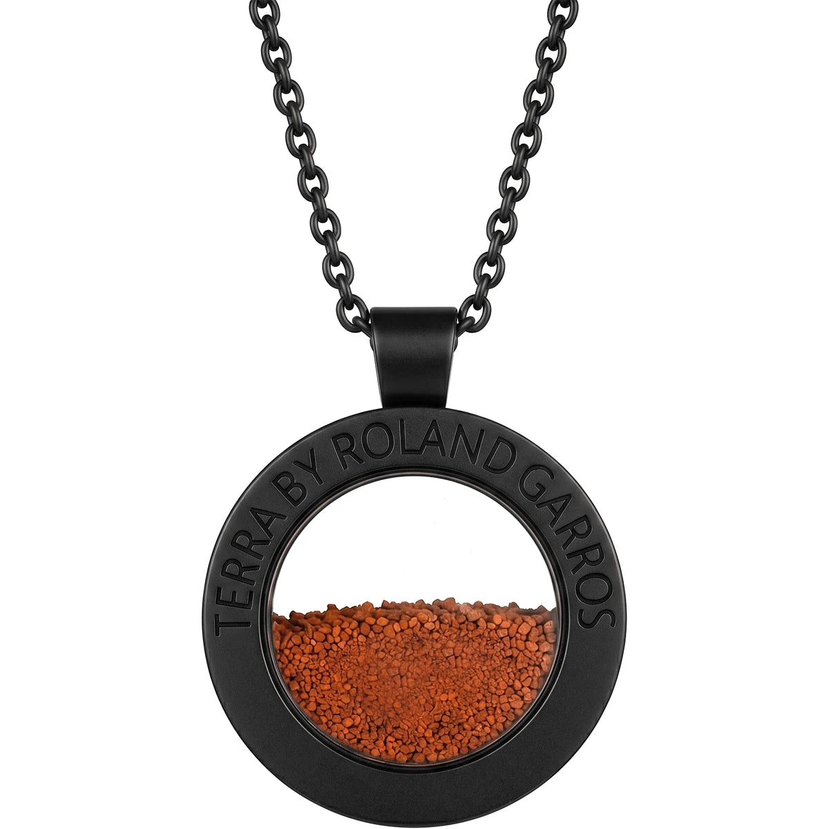 Collier et Medaille Terra Access Acier Noir Mat sans Pierre Grand Modele