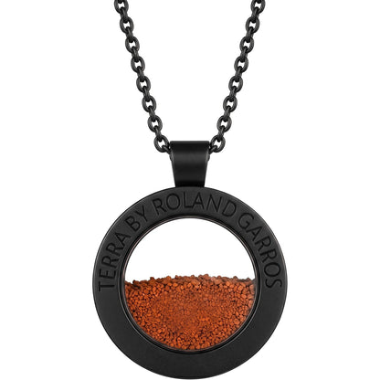Collier et Medaille Terra Access Acier Noir Mat sans Pierre Grand Modele