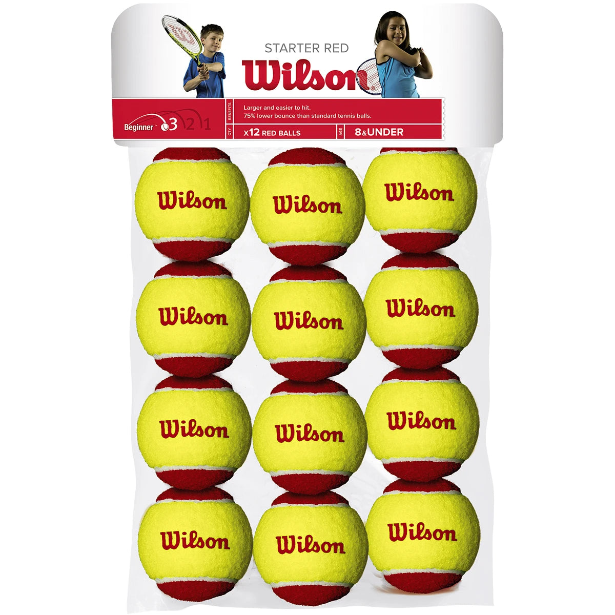 Sachet de 12 Balles Wilson Starter Red