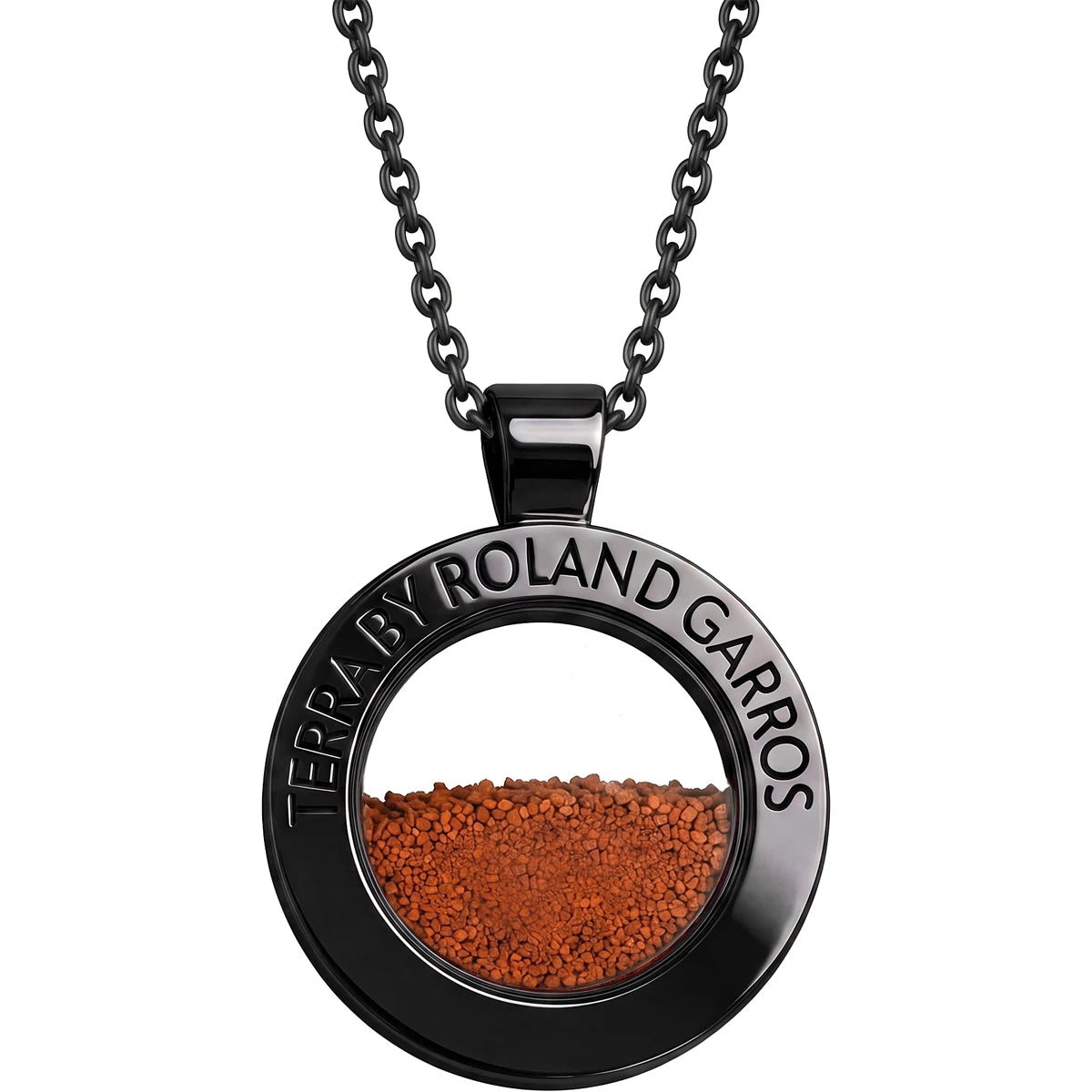 COLLIER ET MEDAILLE TERRA ACCESS ACIER NOIR BRILLANT SANS PIERRE GRAND MODELE