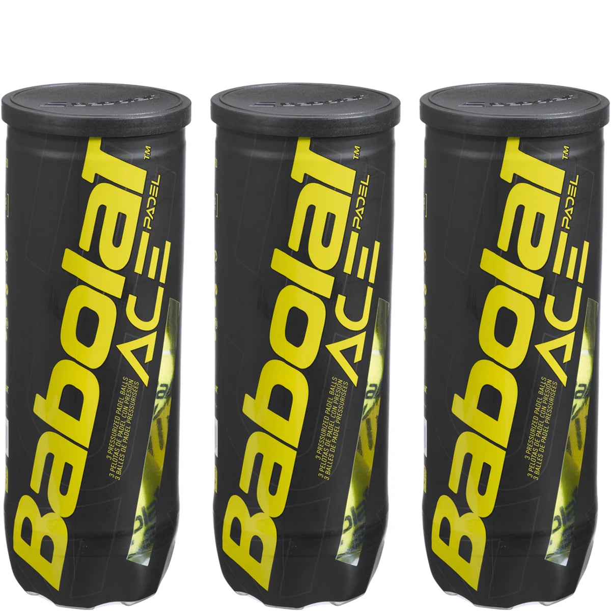 Tripack de 3 Tubes de 3 Balles de Padel Babolat Ace