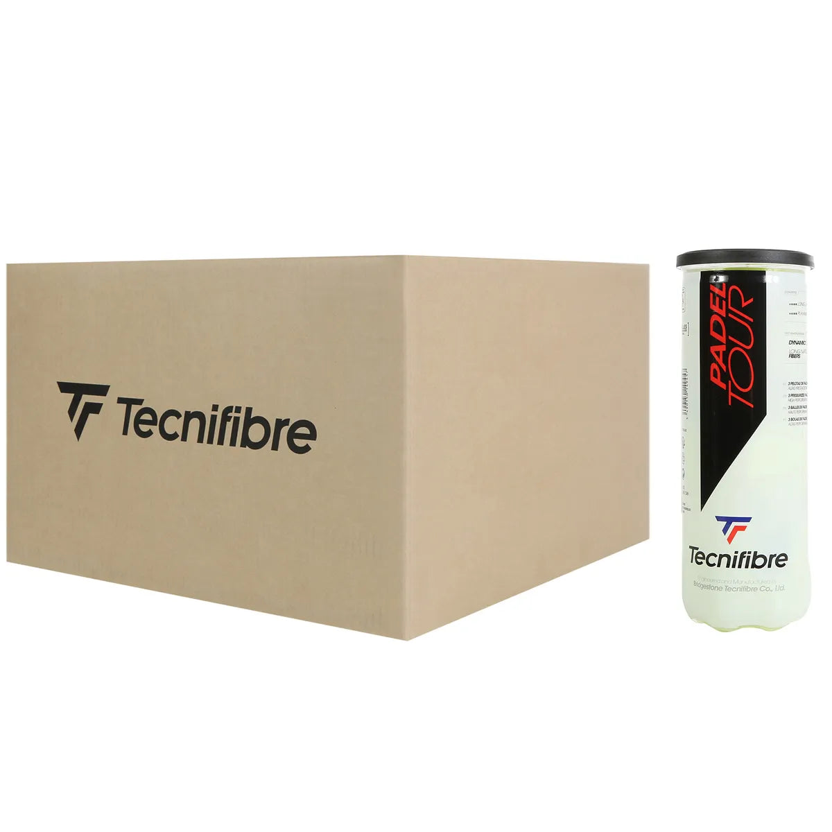 Carton de 24 Tubes de 3 Balles de Padel Tecnifibre Tour
