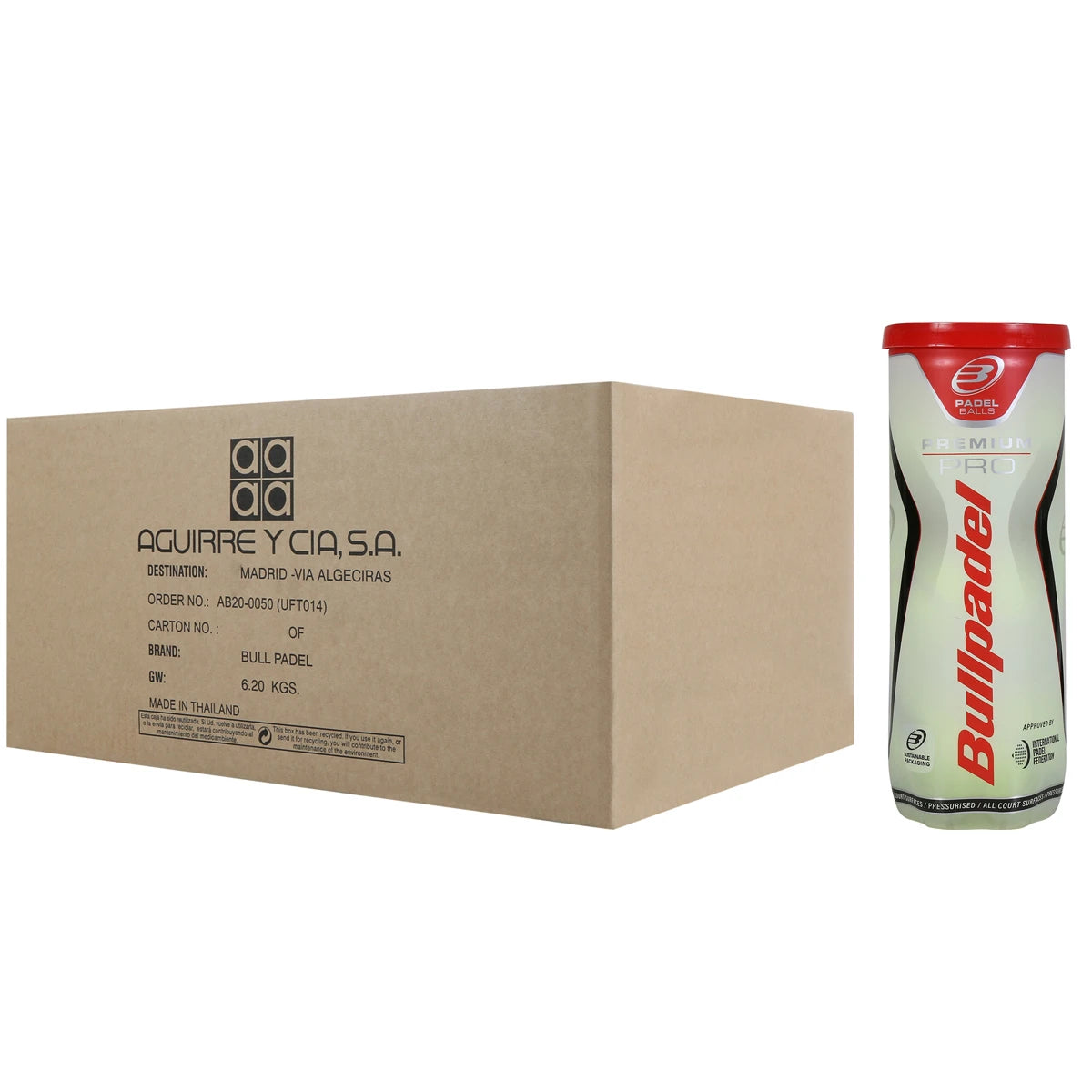 Carton de 24 Tubes de 3 Balles Bullpadel Premium Pro