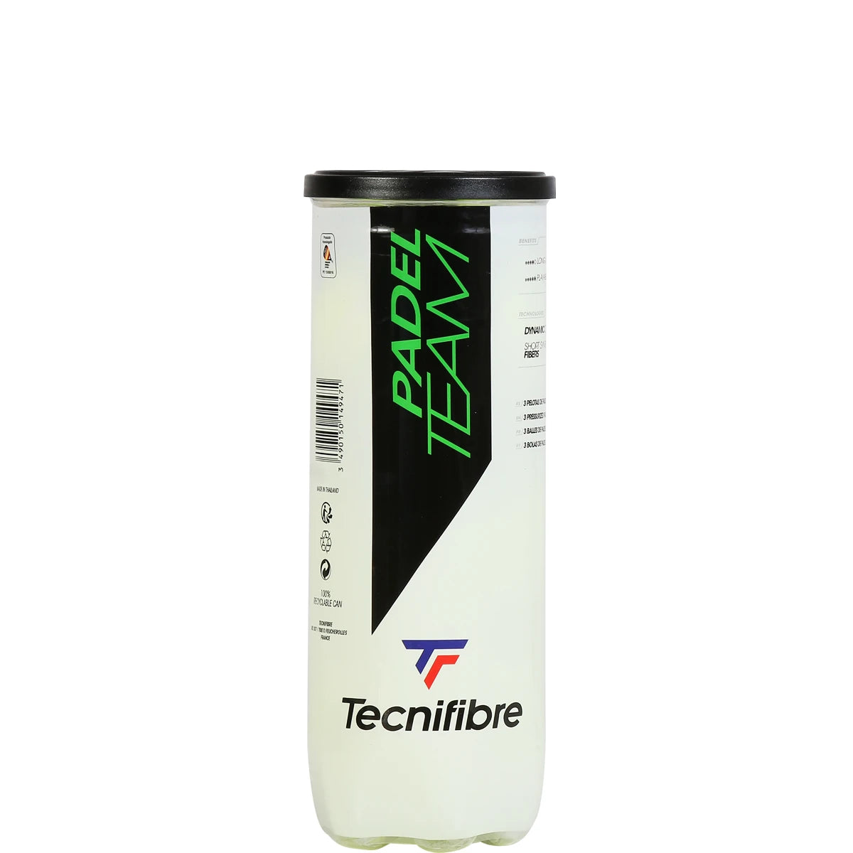 Tube de 3 Balles de Padel Tecnifibre Team