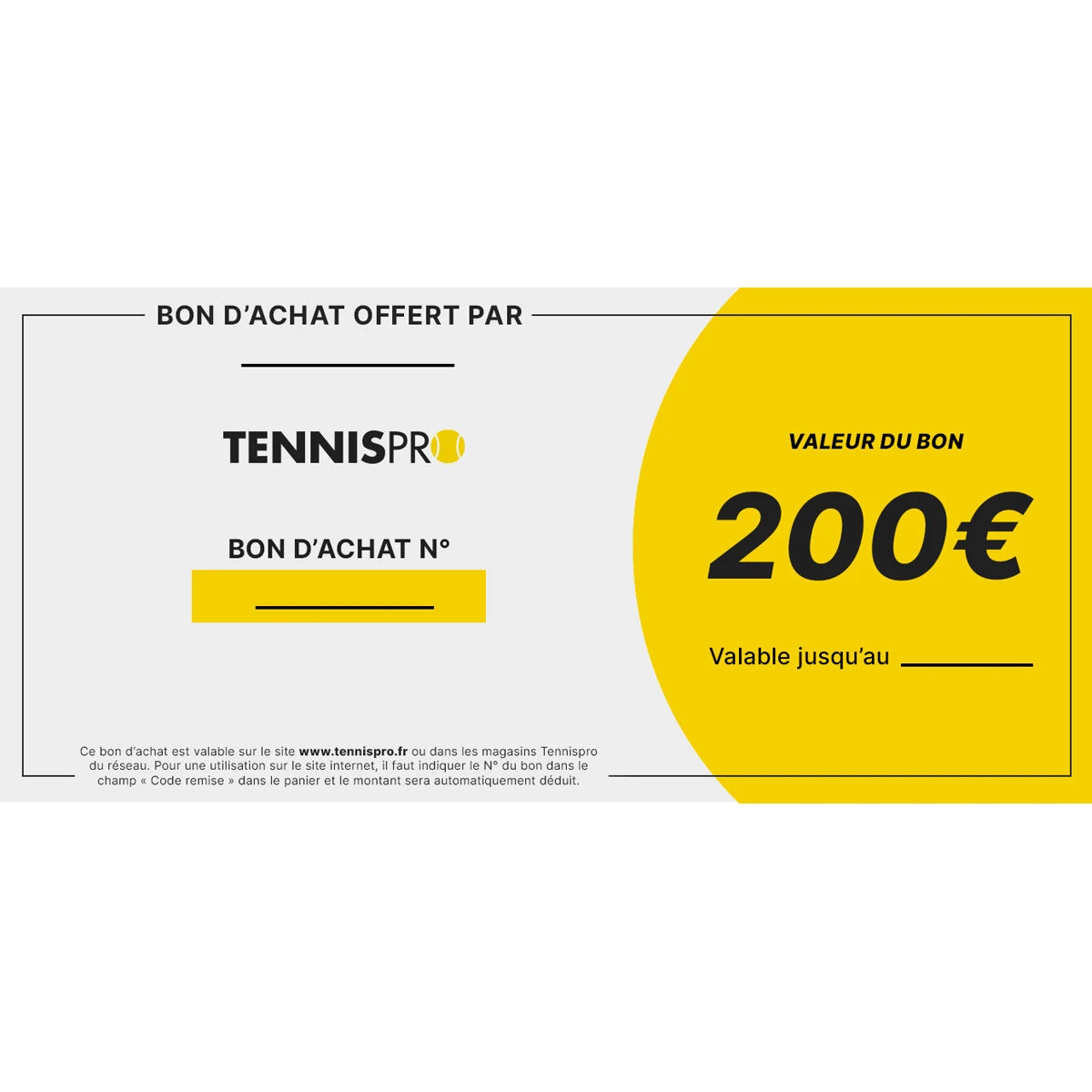 Bon d'Achat Tennispro 200€