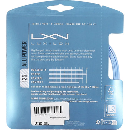 Cordage Luxilon Big Banger Alu Power Ice Blue (12 Mètres)