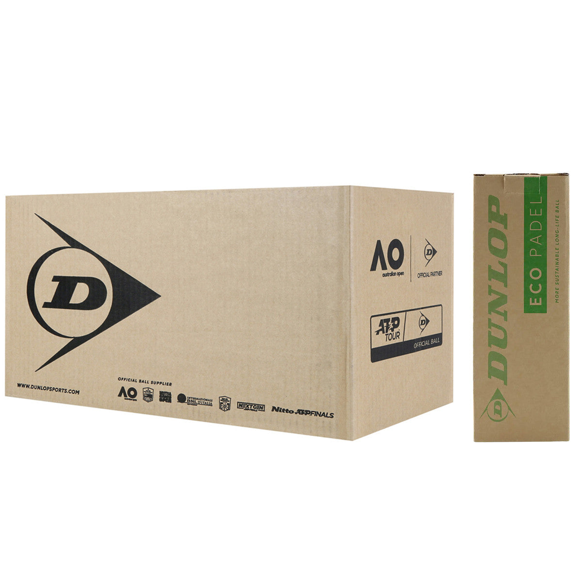 Carton de 24 Tubes de 3 Balles Dunlop Eco Padel