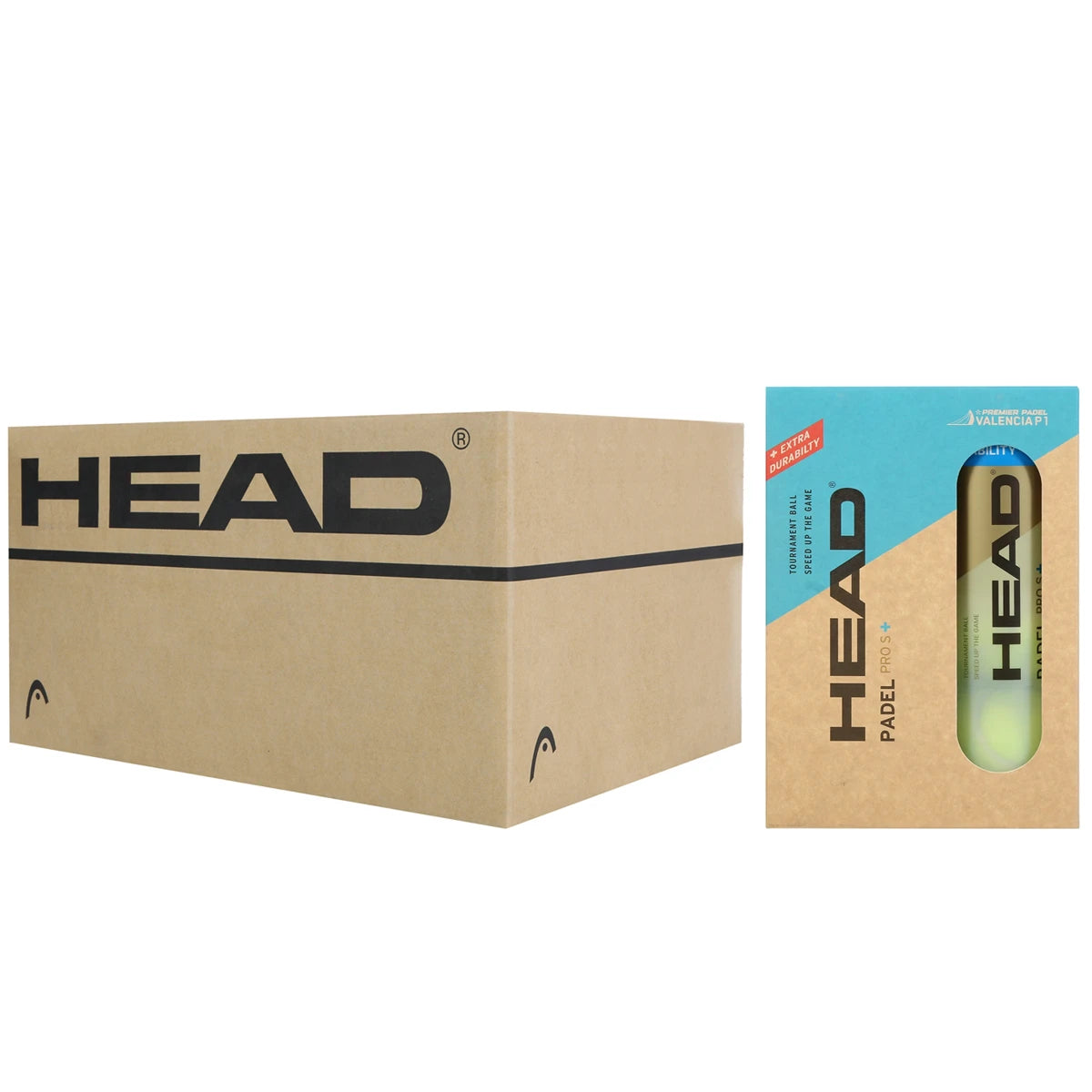 Carton de 12 Packs de 2 Tubes de 3 Balles Head Padel Pro S+ Valencia