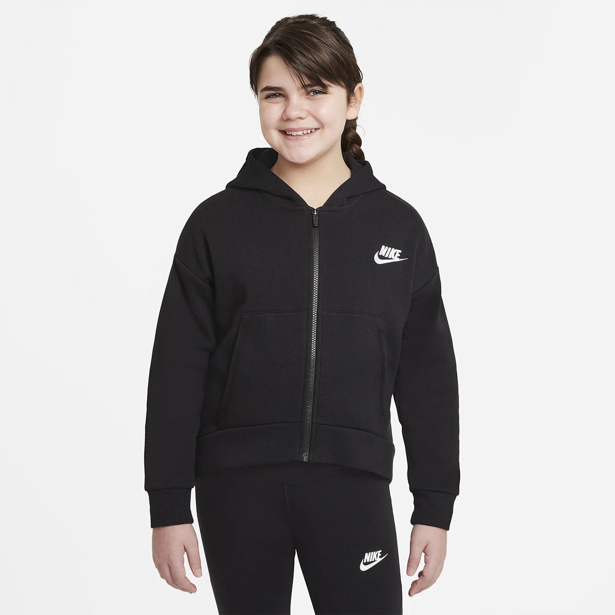 Sweat Nike Junior Fille Sportswear Club Fleece Full Zip A Capuche