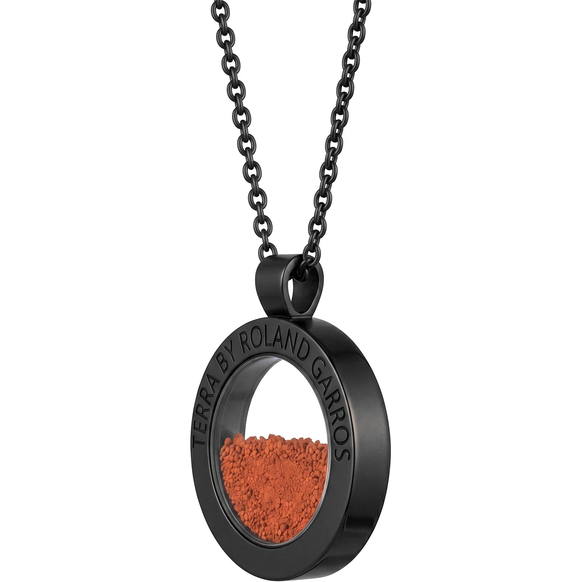 COLLIER ET MEDAILLE TERRA ACCESS ACIER NOIR MAT SANS PIERRE PETIT MODELE