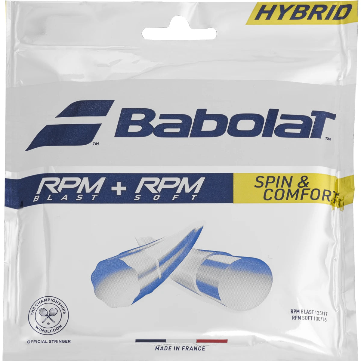 Cordage Babolat Hybride Rpm Blast (1.25Mm) + Rpm Soft (1.30Mm)