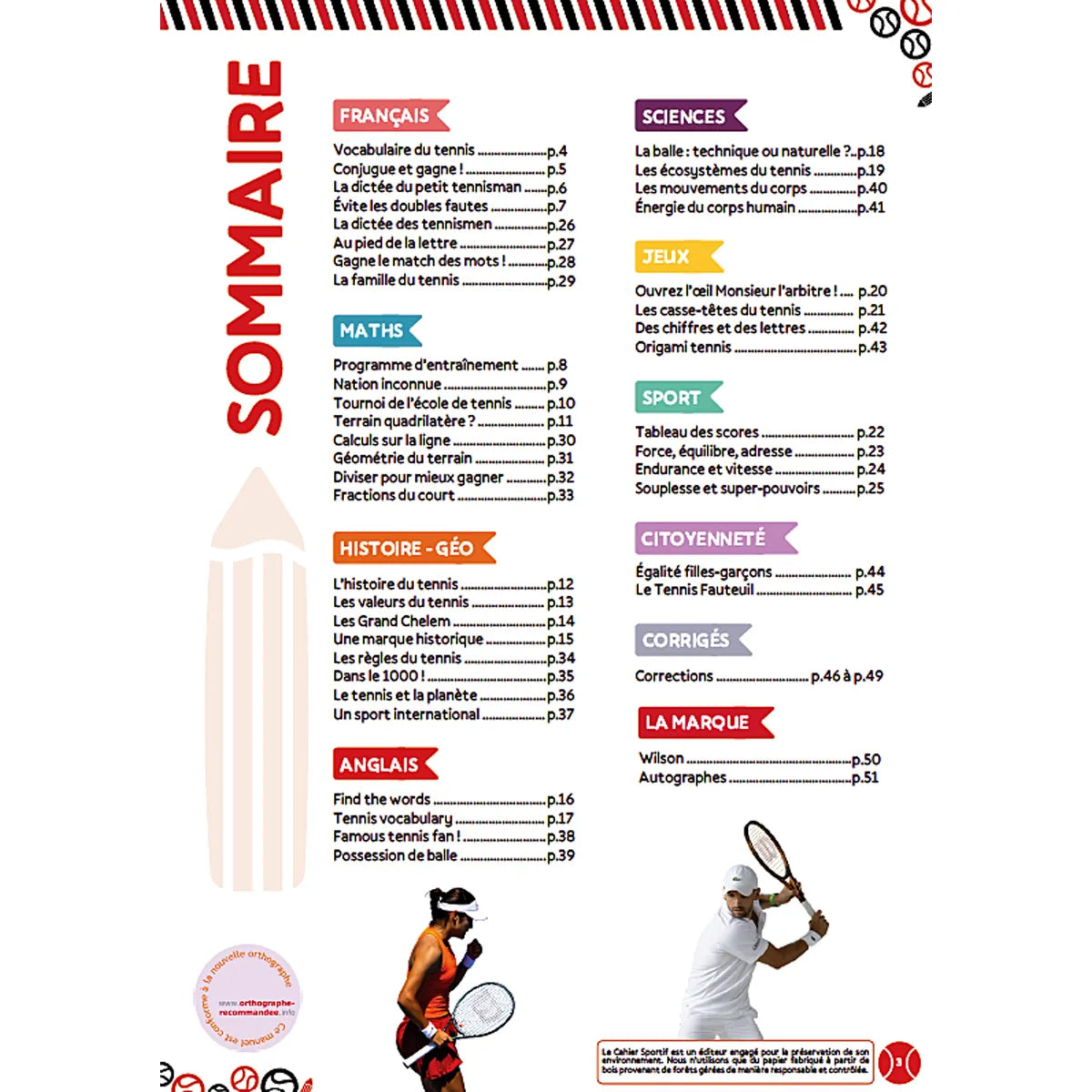 (Francais Uniquement) Le Cahier Sportif Wilson Cm1-Cm2