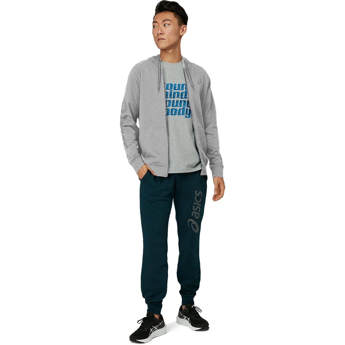 Sweat Asics Big Logo A Capuche Full Zip Training