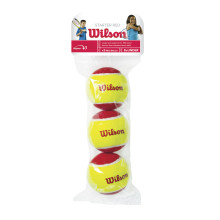 SACHET DE 3 BALLES WILSON STARTER RED