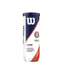 TUBE DE 3 BALLES WILSON ROLAND GARROS CLAY COURT