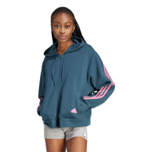 SWEAT ADIDAS FEMME 3 BANDES FULL ZIP A CAPUCHE