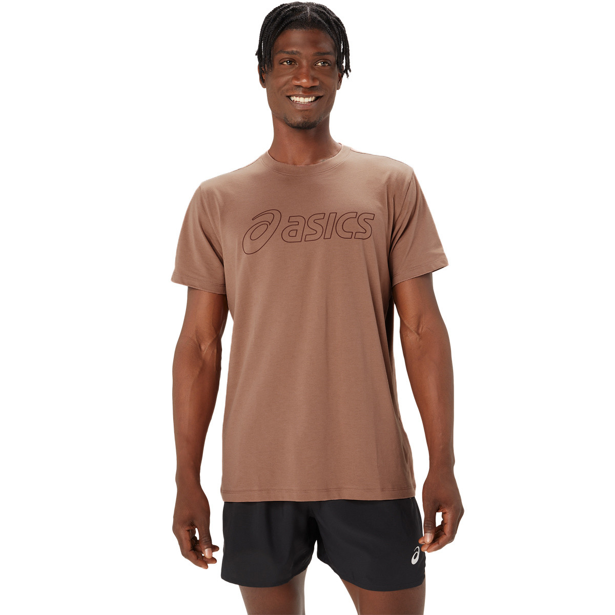 Asics t shirt homme marron deals