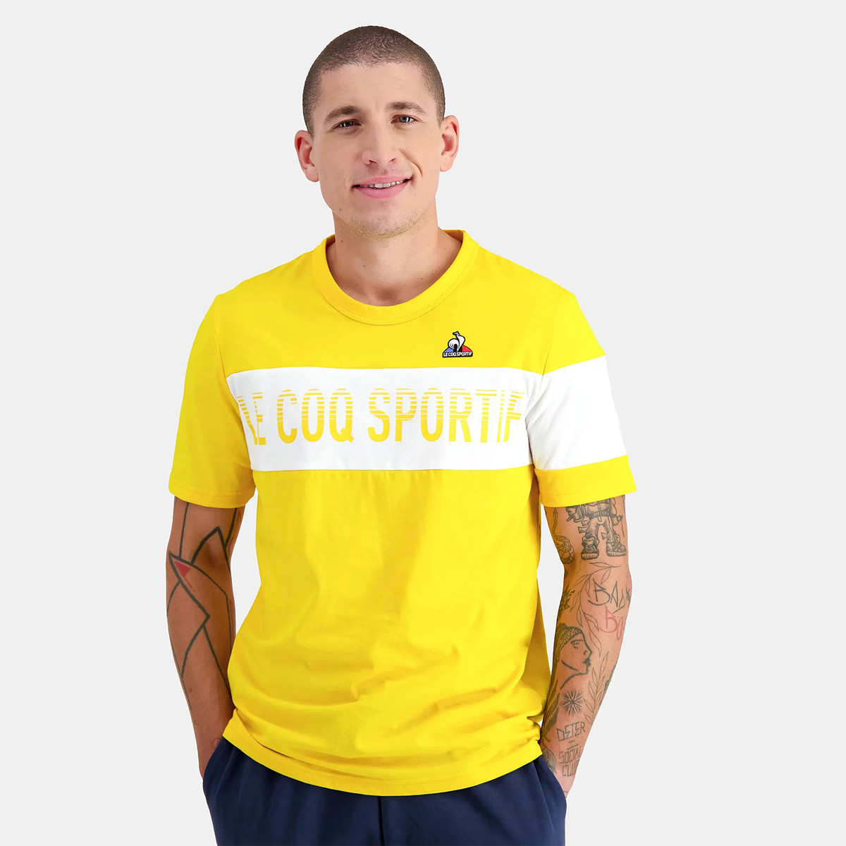 T shirt le coq sportif homme hot sale jaune
