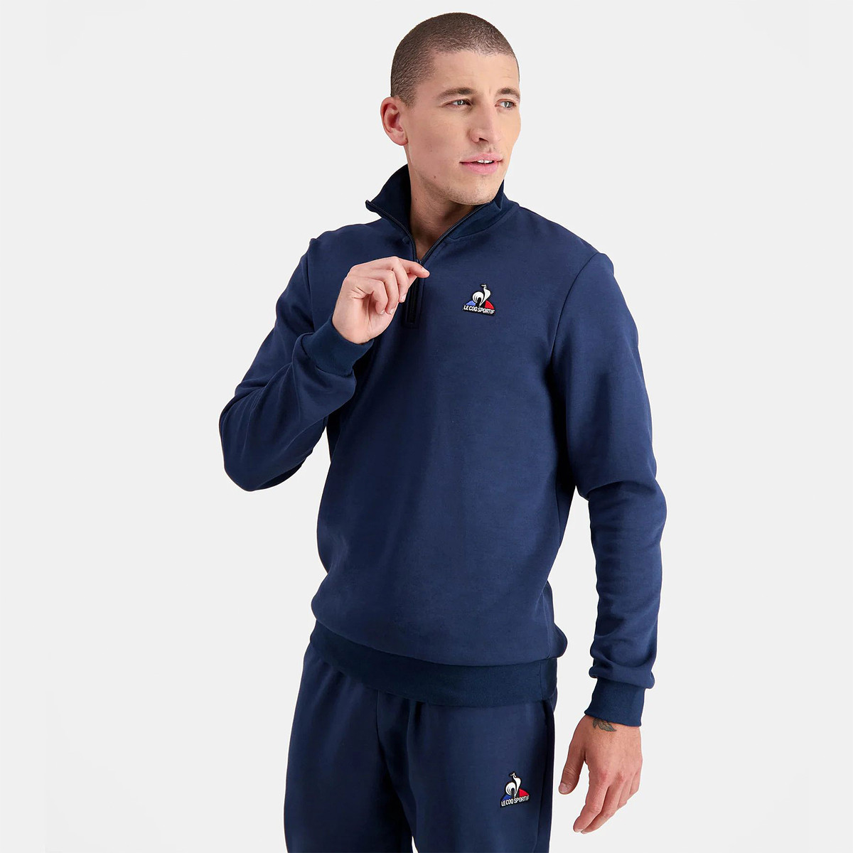 SWEAT LE COQ SPORTIF 1 2 ZIP ESSENTIELS LE COQ SPORTIF Homme Vetements Tennispro